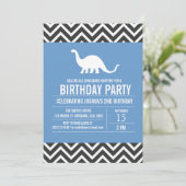 Eigen dinosauriërs - uitnodiging voor een feest te (Staand voorkant)