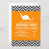 Eigen dinosauriërs - uitnodiging voor een feest te (Voorkant / Achterkant)