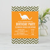 Eigen dinosauriërs - uitnodiging voor een feest te (Staand voorkant)