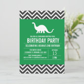 Eigen dinosauriërs - uitnodiging voor een feest te (Staand voorkant)