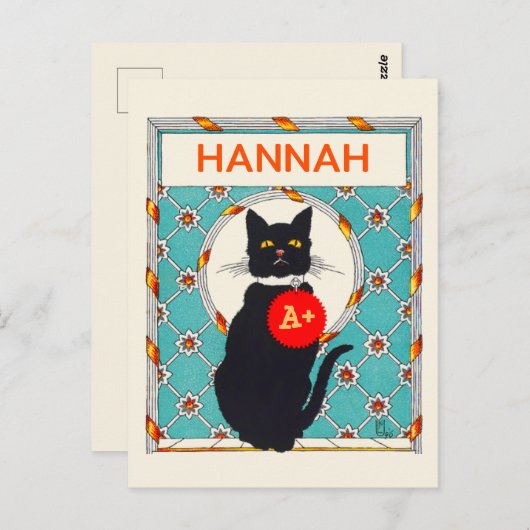 Eigen docent Graad toegekend aan  kat Briefkaart (Voorkant / Achterkant)