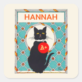 Eigen docent Graad toegekend aan  kat Vierkante Sticker