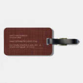 Eigen donkerbruine wijn rode bruine kleur bagagelabel (Achterkant horizontaal)