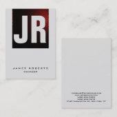 Eigen donkergrijze monogram met zwarte grijs visitekaartje (Voorkant / Achterkant)