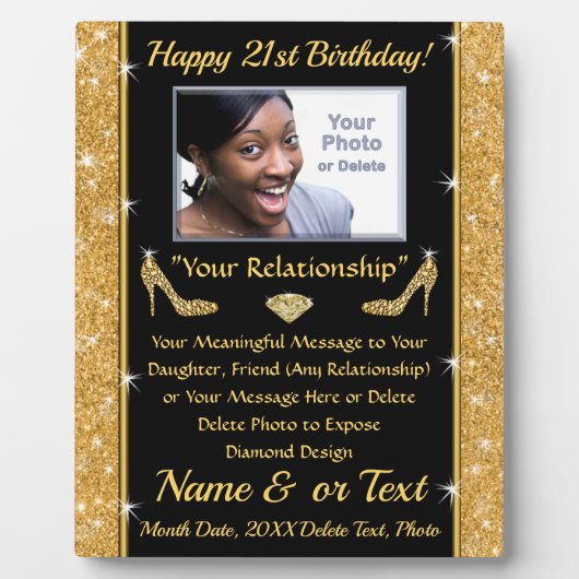 Eigen, doordachte 21ste verjaardag cadeautjes voor fotoplaat (Voorkant)