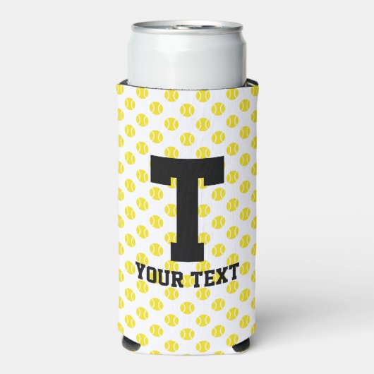 Eigen dunne koelboxxen met tennisballpatroon seltzer blikjeskoeler (Seltzer Voorkant)