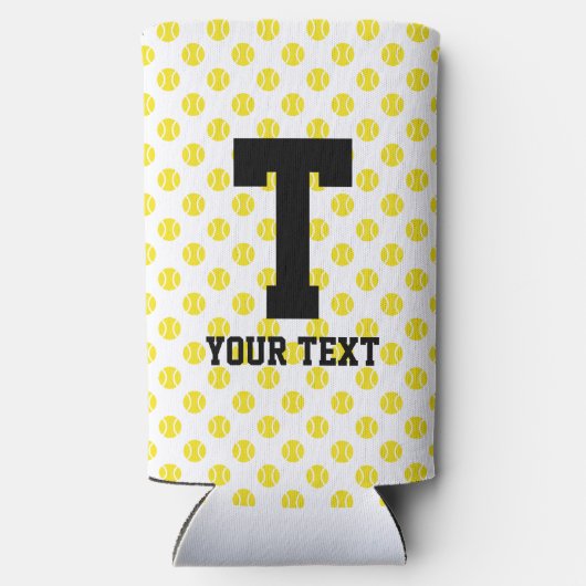 Eigen dunne koelboxxen met tennisballpatroon seltzer blikjeskoeler (Achterkant)