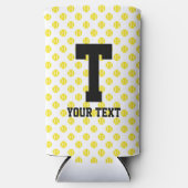 Eigen dunne koelboxxen met tennisballpatroon seltzer blikjeskoeler (Voorkant)