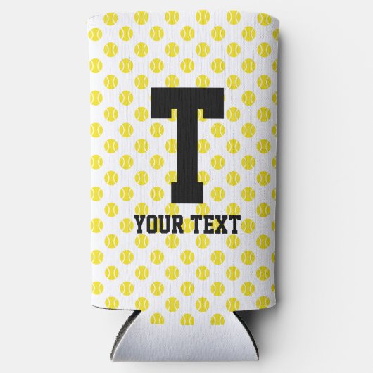 Eigen dunne koelboxxen met tennisballpatroon seltzer blikjeskoeler (Voorkant)