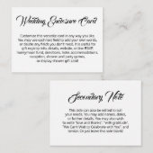 Eigen, eenvoudige doe-het-zelf zwart-wit bruiloft informatiekaartje (Voorkant / Achterkant)