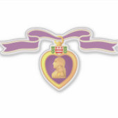 Eigen, eenvoudige "PAARSE HART"-vinyl Sticker (Voorkant)