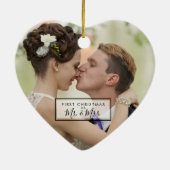 Eigen Eerste Kerstmis als Mr. en Mrs. Foto Keramisch Ornament (Achterkant)