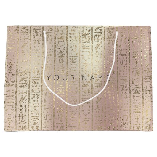 Eigen Egyptisch Foxier Metallic Roos Gold Script Groot Cadeauzakje (Voorkant)
