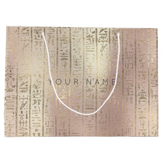 Eigen Egyptisch Foxier Metallic Roos Gold Script Groot Cadeauzakje (Achterkant)
