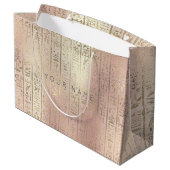 Eigen Egyptisch Foxier Metallic Roos Gold Script Groot Cadeauzakje (Achterkant Gekanteld)
