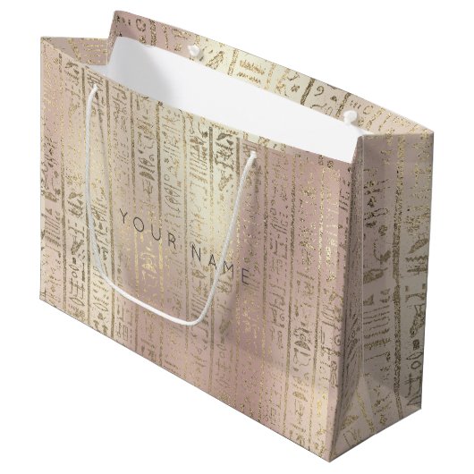 Eigen Egyptisch Foxier Metallic Roos Gold Script Groot Cadeauzakje (Voorkant Gekanteld)