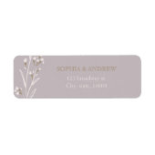 Eigen elegante lila brute bruiloft etiket (Voorkant)