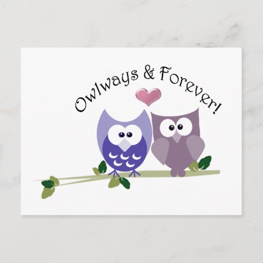 Eigen en eeuwig! Ontwerp van Cute Owl Briefkaart (Voorkant)