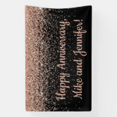 Eigen Enterprise Jubileum Party Black Roos Gold Spandoek (Verticaal)