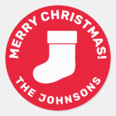 Eigen enveloppen voor kerstmis ronde sticker (Voorkant)