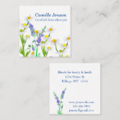 Eigen essentiële oliecertificaat voor Aromatherape Vierkante Visitekaartje (Voorkant / Achterkant)