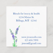 Eigen essentiële oliecertificaat voor Aromatherape Vierkante Visitekaartje (Achterkant)