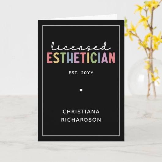 Eigen estheticiaanse cosmetoloog met licentie kaart (Gele Bloem)