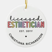 Eigen estheticiaanse cosmetoloog met licentie keramisch ornament (Voorkant)