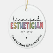 Eigen estheticiaanse cosmetoloog met licentie keramisch ornament (Links)
