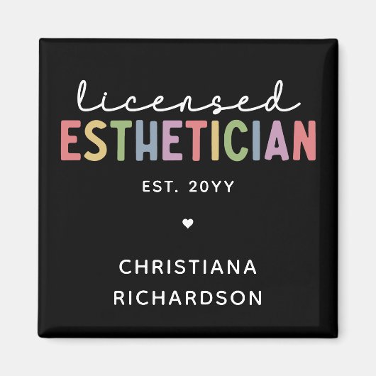 Eigen estheticiaanse cosmetoloog met licentie magneet (Voorkant)