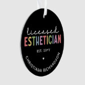 Eigen estheticiaanse cosmetoloog met licentie ornament (voorkant)