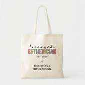 Eigen estheticiaanse cosmetoloog met licentie tote bag (Voorkant)