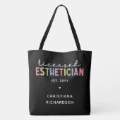 Eigen estheticiaanse cosmetoloog met licentie tote bag (Achterkant)