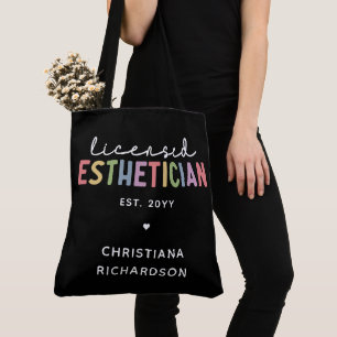Eigen estheticiaanse cosmetoloog met licentie tote bag