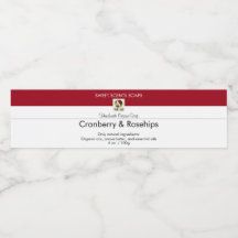 Eigen Etiket op de rode zeepbalk van Logo toevoege