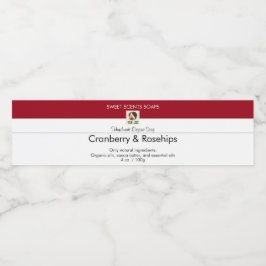 Eigen Etiket op de rode zeepbalk van Logo toevoege