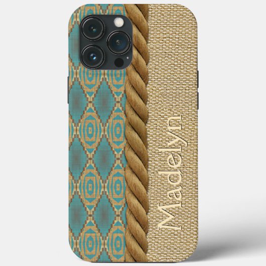 Eigen etnische Turquoise Blauwgroen bruin mozaïekp Case-Mate iPhone Case (Achterkant)