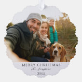 Eigen familiefoto kerstmis ornament kaart (Achterkant)