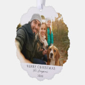 Eigen familiefoto kerstmis ornament kaart (Links)