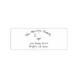 Eigen familienaam Adres Fun Script Rubberstempel