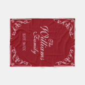 Eigen familienaam burgundy red fleece deken (Voorkant (Horizontaal))