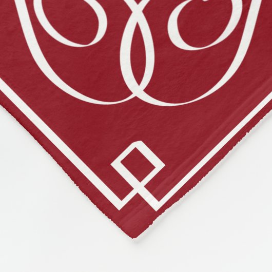 Eigen familienaam burgundy red fleece deken (Hoek)