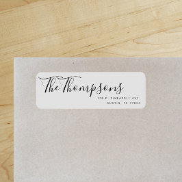 Eigen familienaam grijs retouradres etiket