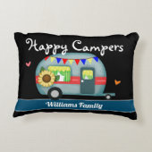 Eigen familienaam Happy Campers Accent Kussen (Achterkant)