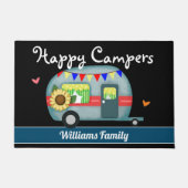 Eigen familienaam Happy Campers Deurmat (Voorkant)