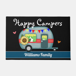Eigen familienaam Happy Campers Deurmat