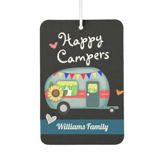 Eigen familienaam Happy Campers Luchtverfrisser (Voorkant)