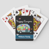 Eigen familienaam Happy Campers Pokerkaarten (Achterkant)