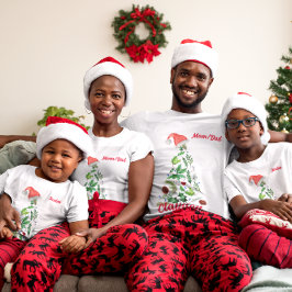 Eigen familienaam kerstboomkerstkerstkerstkerstker t-shirt