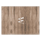 Eigen familienaam Monogram Rustic Farmhouse Wood Tafelkleed (Voorkant (Horizontaal))